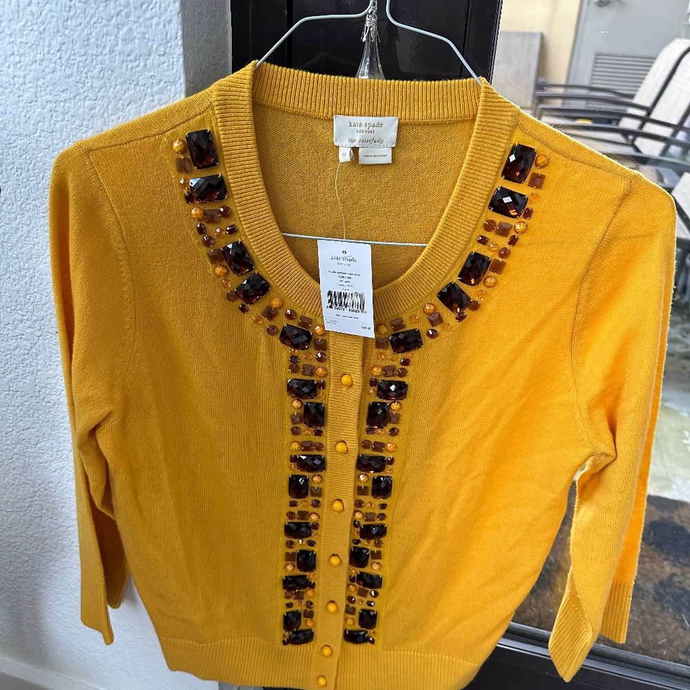 Kate Spade Wool Cashmere Jeweled Sweater